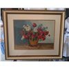 Image 1 : Petit Point Poppies from Calgary Exhibition Fort MacLeod Framed 21"x17"
