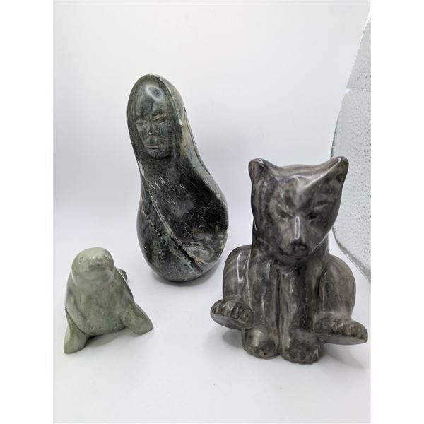 Wolf Woman Seal Thorn and Signed Soapstone