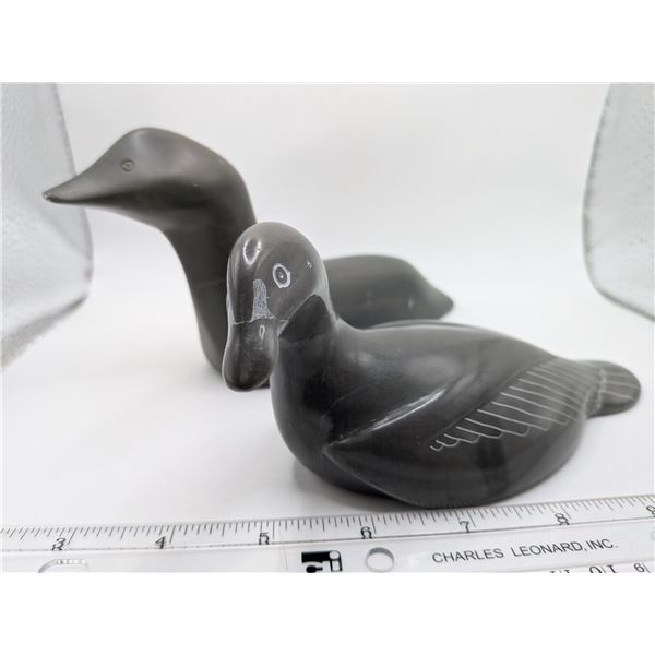 Signed Soapstone Duck and Loon