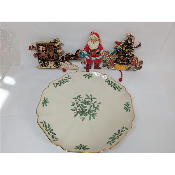 Lenox Christmas Platter Articulating Christmas Tree Ornaments