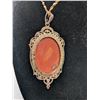 Image 2 : Orange Carnelian Pendant Necklace with Chain