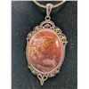 Image 2 : Agate Gemstone Pendant Necklace with Chain