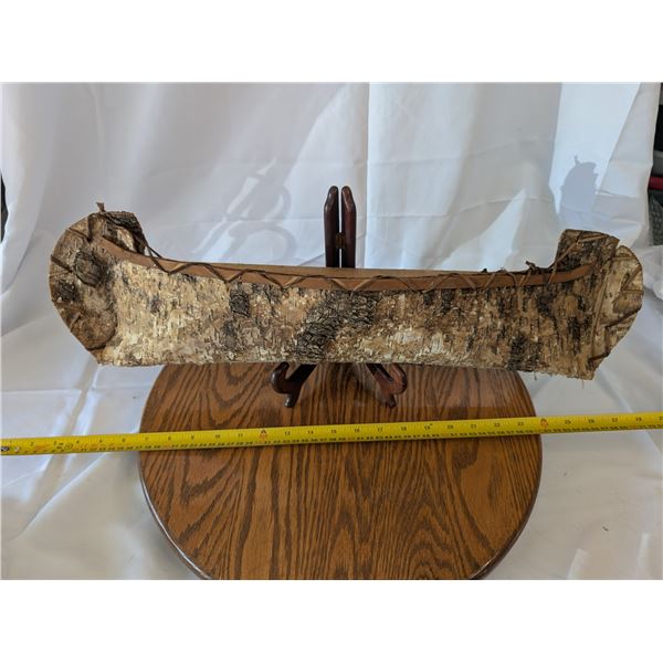 Birch Bark Handmade Canoe Shelf 25" Long