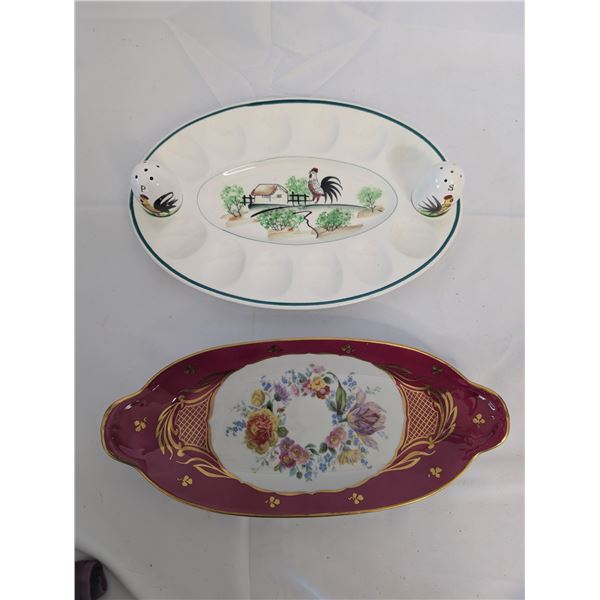 Devilled Egg Plate and Limoge Dish