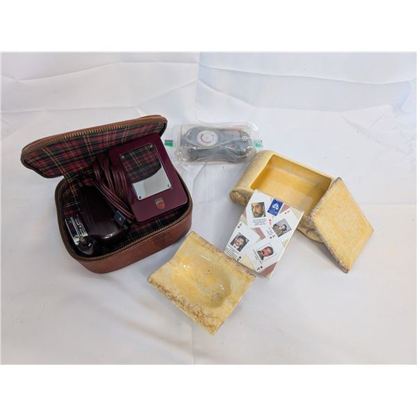 Vintage Shaver Iraq Most Wanted Playing Cards Studio Potter Cigarette Box Lamp to Subject Meter