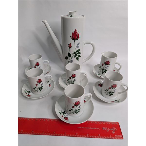 Langenthal Suisse (Swiss) Long Stem Roses Coffee Set