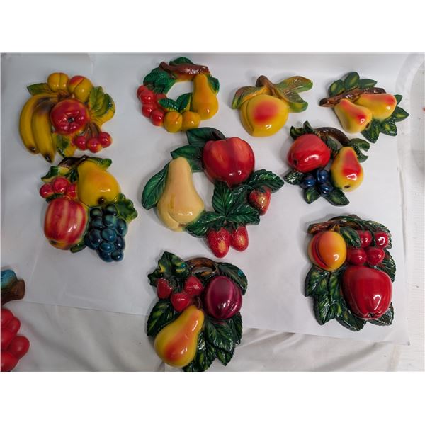 Devon ware Chalkware Wall Hangers Fruit