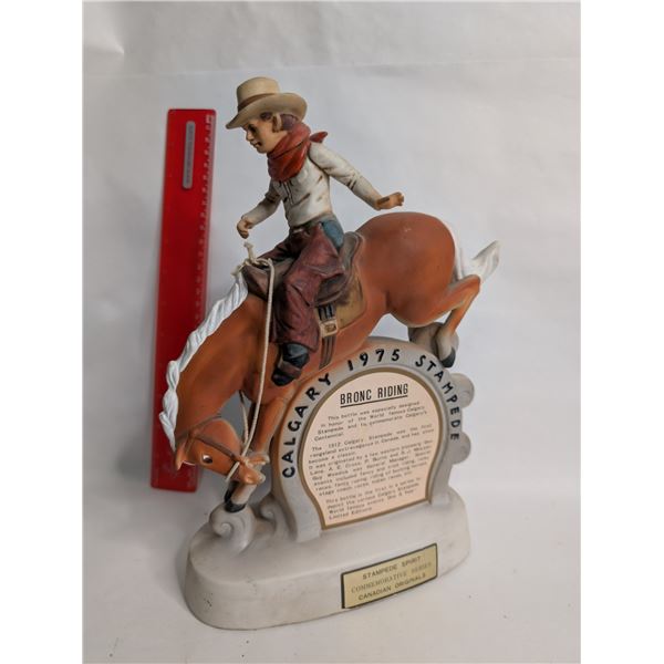 Limited Edition 1975 Calgary Stampede Bronc Riding Kilay Porcelain Decanter