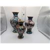 Image 1 : Cloisonne Vases x 3