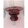 Image 1 : Egermann Bohemian Ruby Red Glass Compote
