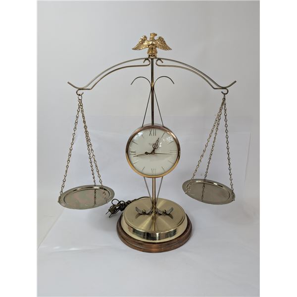 United Clock Company Scale of Justice Electric Table Top Clock