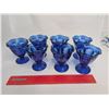 Image 1 : Set of Blue Glass Sherbert Desert Cups