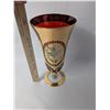Image 2 : Tall Murano Italian Vase with Heavy Gilt