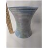 Image 1 : Maling Ribbed English Pottery Vase Iridescent Blue