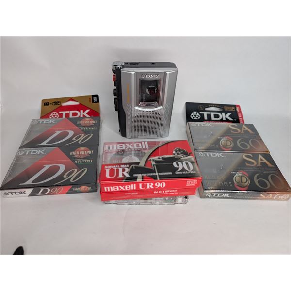 Sony TCM 150 Portable Cassette Recorder and Blank Tapes