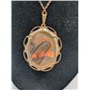 Image 3 : Banded Agate Pendant Necklace with Chain