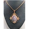 Image 1 : Agate Cabochon Pendant Necklace