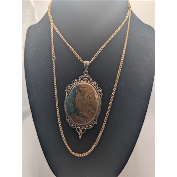 Rainforest Jasper Stone Pendant Necklace