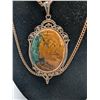 Image 2 : Rainforest Jasper Stone Pendant Necklace