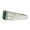 Image 6 : Platinum 3.67 ctw GIA Octagonal Green Emerald w/ Baguette & Round Diamond Ring
