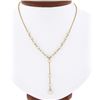 Image 1 : 14K Yellow Gold 3.7-6.3mm Cultured Pearl Dangle Drop Adjustable Chain Necklace
