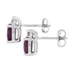 Image 3 : New Simple 10K White Gold 1.30 ctw Prong Set Oval Ruby & Diamonds Stud Earrings