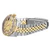 Image 8 : Rolex Mens 2 Tone Champagne Index Pyramid Diamond Bezel Datejust Wristwatch With