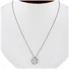 18K White Gold 0.35 ctw Diamond Flower Slide Pendant w/ Cable Chain Necklace