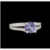 1.48 ctw Tanzanite and Diamond Ring - 14KT White Gold