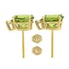 Image 4 : 14k Yellow Gold 2.86 ctw Round Green Peridot w/ Diamond Accent Stud Earrings