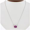 NEW 18K Gold 5.24 ctw GIA NO HEAT Pink Sapphire & Diamond Halo Pendant Necklace