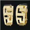 Image 2 : Solid 18K Yellow Gold Polished Graduating Greek Key Open Work Cuff Earrings