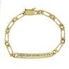 Image 6 : Unisex 14k Yellow Gold 6.75" 0.85 ctw Diamonds ID Figaro Link Chain Bracelet