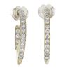 Mouawad 18k White Gold 0.50 ctw Pave Round Diamond Tribal Crescent Cuff Earrings
