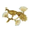 Image 4 : Vintage 18k Yellow Gold Multi Color Enamel Peacock Bird on Branch Pin Brooch