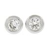 New 14k White Gold 0.26 ctw Martini Bezel Round Brilliant Diamond Stud Earrings