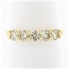 Image 9 : NEW 18k Gold .92 ctw Round Low Profile Light Brown Diamond 5 Stone Stack Band Ri