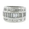 Image 6 : Platinum 3 Row 4 ctw Channel Set Straight Baguette Diamond 13.2mm Wide Band Ring
