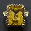 Image 6 : Vintage 18k Gold Emerald Cut Prong Citrine Wire Open Work Basket Cocktail Ring
