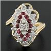 Image 8 : Vintage H. Stern 14K Gold 1.60 ctw Ruby & Diamond Marquise Shape Cocktail Ring