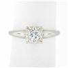 Vintage 14k White Gold 0.32 ctw Illusion Prong Diamond Solitaire Engagement Ring
