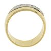 Image 2 : Vintage 14k Two Tone Gold Polished Wide Band Ring w/ 0.25 ctw Pave Line Diamond