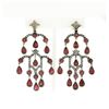18k Two Tone Gold 17.48 ctw GIA Pear Ruby & Diamond Large Drop Chandelier Earrin