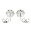 Image 3 : NEW 14K White Gold 0.76 ctw European Diamond Buttercup Prong Flower Stud Earring