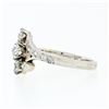 Image 6 : Antique 18K White Gold 1.11 ctw Old European Mine Diamond Three Stone Bypass Rin