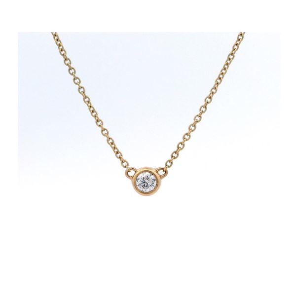 14k YG Solitare Necklace 0.15 cts.