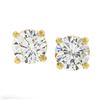 NEW Classic 14k Yellow Gold 0.82 ctw Round Brilliant Diamond Prong Stud Earrings