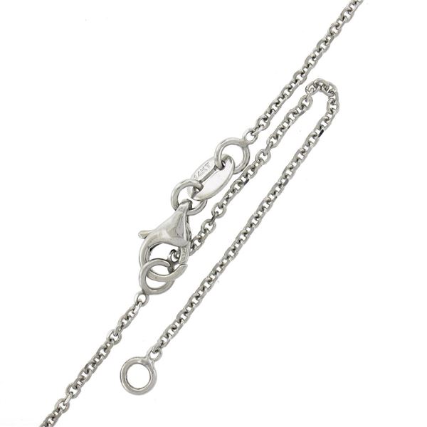14k White Gold .50 ctw Round Diamond 17.9mm Peace Sign Pendant & Adjustable Chai