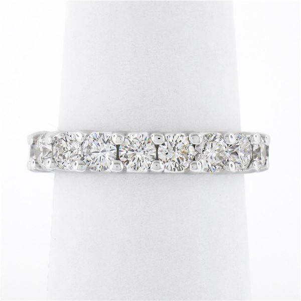 Classic 14k White Gold 2.94 ctw Shared Prong Set Round Diamond Eternity Band Rin