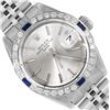 Rolex Ladies Stainless Steel Silver Index 18K Gold Diamond And Sapphire Bezel Da